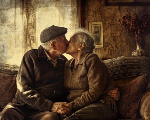 PHOTO COUPLE AGE QUI S'EMBRASSE