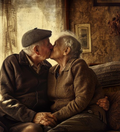 PHOTO COUPLE AGE QUI S'EMBRASSE